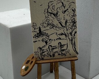 Dolls House Miniatures - 1/24th / 1:24 / Quarter Inch Scale Artist Easel