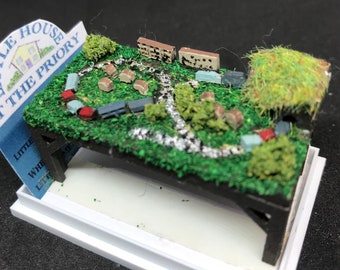 Dolls House Miniatures - Hand Painted Train Table Layout (1/48th / 1:48 / Quarter Scale ) -