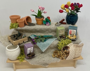 Dolls House Miniatures - 1/12th Florist / Gardeners Stepped Stand