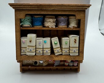 Dolls House Miniatures - 1/12th Haberdashery / Sewing Shelf - 2 options