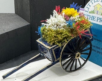 Dolls House Miniatures ( 1/48th - 1:48th - 1/4" - Quarter Inch Scale )  - Flower Garden Cart