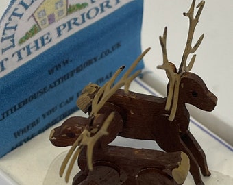 Dolls House   Dressed 1/48th reindeer x2