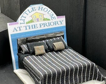 Dolls House Miniatures - Hand Made Sunbeam Double Bed (1/48th / 1:48 / Quarter Scale )