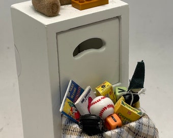 Dolls House Miniatures - Boys Single cube toy shelf