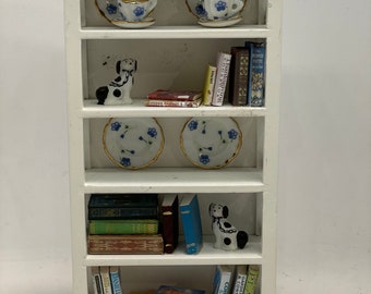 Dolls House Miniatures - White Cross Shelf Unit