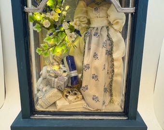 Dolls House Miniatures - Bridal / Dress Shop Display Window (can be stand alone display)