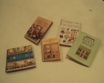 DOLLS HOUSE MINIATURES - 1/12th Set of 5 Handmade Dolls House Craft Books