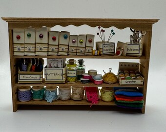 Dolls House Miniatures - 1/12th  - Haberdashery wall Shelves