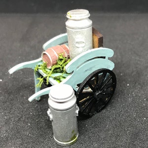 Miniatury domków dla lalek (skala 1/48 - 1:48 - 1/4" - ćwierć cala) Luksusowy wózek z zaopatrzeniem -