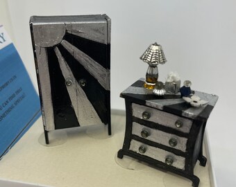 Dolls House Miniatures - Handmade 1/48th Sunbeam Bedroom set (1/4inch )