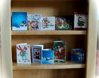 DOLLS HOUSE  - 1/12th Chistmas cards (set  - E)