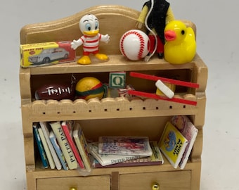 Dolls House Miniatures - Pine Toy Shelf