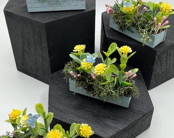 Dolls House Miniatures - 1/12th Trough / Window box with Butterfly (various options)