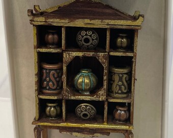 Dolls House Miniatures - Handmade 1/48th oriental cabinet(1/4inch)