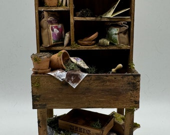 Dolls House Miniatures - 1/12th  - Gardeners Potting Bench