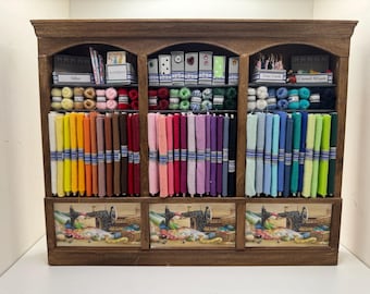 Dolls House Miniatures - 1/12th  - Haberdashery Sewing Shelf