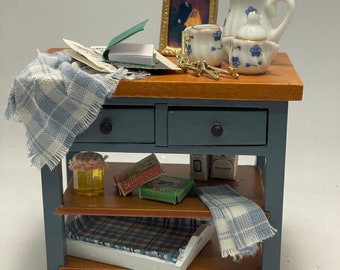 DOLLS HOUSE MINIATURES - 1/12th Kitchen Side Table x1 (various designs)