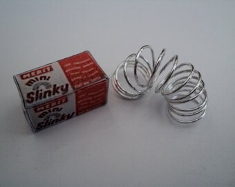 Dolls House Miniatures - Slinky Toy and Box