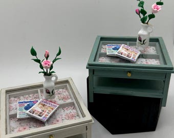 Dolls House Miniatures - 1/12th  - Coffee Table with pull out display drawer (2 available)