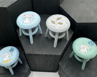 1/12th Hand Painted Childs Stool x 1