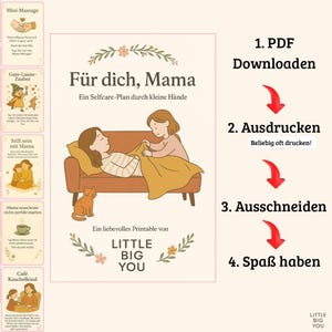 Mama Selfcare Printable | 15 Support Cards for Kids | Time Out for Mom | Certificate & Craft Idea | PDF Download