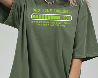 Dad Joke Loading Funny T-Shirt, Retro Gamer Tee, 8-Bit Pixel Gift for Dad, Sarcastic Gaming Shirt, Fathers Day 2025