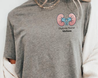 Camiseta personalizada con estampado de bolsillo para enfermera de diálisis: sudadera técnica de nefrología personalizada