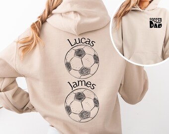 Sweat à capuche personnalisé Soccer Dad : Sweat-shirt personnalisé avec prénoms pour enfants