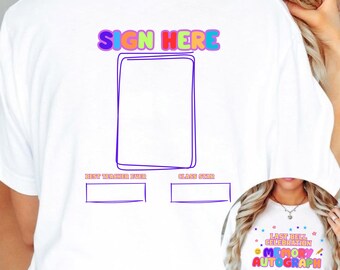 Memory Autograph Shirt, School Autographs, Teacher Gift