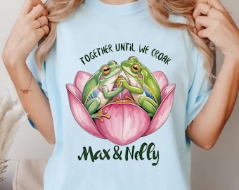 Personalized Frog Couple T-Shirt, Anniversary Gift, Custom Names