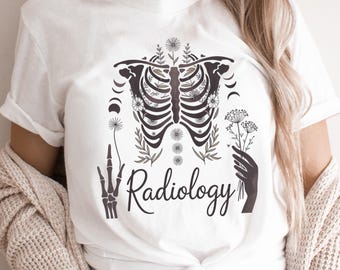 Boho Floral Radiology T-shirt, Xray Tech Shirt, Rad Tech Shirt, Radiologic Technologist Gift, Medical Imaging Shirt, Healthcare Worker Tee