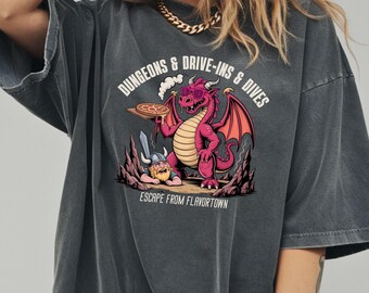 Dungeon Dragon Dive ins and Dives, Graphic TShirt - Y2K style, Guy fieri Tshirt, Vintage Comfort Colors Shirt