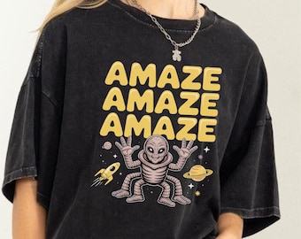 Amaze Amaze Amaze T-Shirt, Project Hail Mary Rocky Inspired SciFi Shirt, Book Lovers Gift, Alien Space Shirt, SciFi Reader Gift