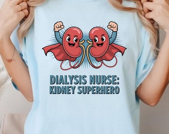 Camiseta con estampado de bolsillo para enfermera de diálisis, camiseta técnica de nefrología