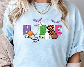 Spooky Nurse T-Shirt: Halloween Ghost Medical Tee