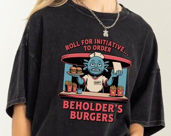 Roll for Initiative to Order T-Shirt, Beholder Fast Food DnD Tee, Funny Dungeons and Dragons Gamer Gift