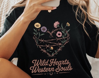 Western-T-shirt Wild Hearts: rodeo-outfit cowgirl