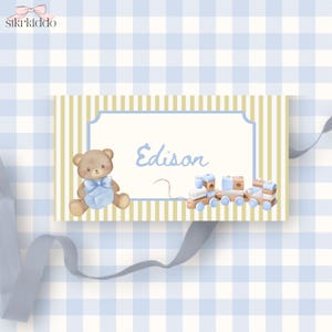 Beary Special Baby Shower Lebensmitteletiketten Vorlage, Baby Shower Tischkarten Vorlage, Druckbare gefaltete Lebensmittelkarten, druckbare Tischkarten