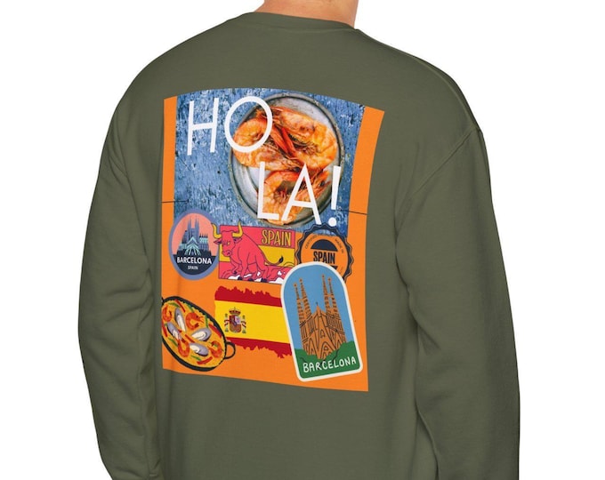 Featured listing image: Barcelona-Inspired Unisex Sweatshirt, Travel Souvenir, Cozy Wear, Casual Style, Barcelona Pride, Perfect Gift, Etsy Seo, Lİife style, cool