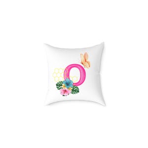 Colorful O Floral Butterfly Canvas Pillow