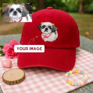 Custom EMBROIDERED Pet Hat Using Pet Photo Personalized Dog Hat Custom Cat Hat Custom Pet Cap Dog Hat Custom Dog Baseball Cap Holiday