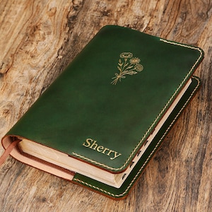Personalized Leather Bible Cover Case, Custom Bible Case with Name,Christian book cover TJGXJSP