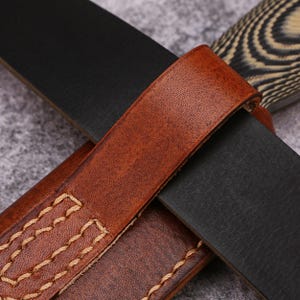 Funda de cuero vegetal curtido artesanal para ESEE 4, 5 y 6, funda de cuchillo personalizada, funda de cinturón con grabado personalizado para hoja fija. imagen 3