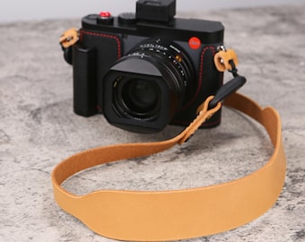 Premium Leather Camera Neck Strap with Peak Design Anchors | Quick Release Strap for Leica Fuji Canon Nikon