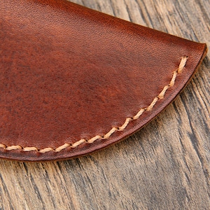 Funda de cuero vegetal curtido artesanal para ESEE 4, 5 y 6, funda de cuchillo personalizada, funda de cinturón con grabado personalizado para hoja fija. imagen 9