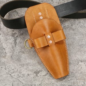 Handmade Leather Tool Holster: Saddle-Stitched Belt Pouch