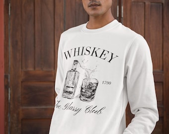 Sudadera con estampado del Whiskey Glassy Club - Estilo vintage unisex