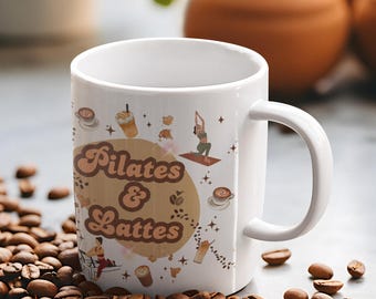 ピラティス＆ラテマグ：フィットネスコーヒーカップ - 11オンス/15オンス