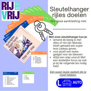 Sleutelhanger, rijles, flashcards,
