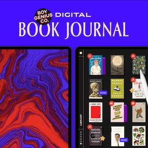 Digitales Buch Journal | Digitaler Download, Reading Journal, Reading Tracker, Digitaler Planer, Buchbesprechung, Goodnotes Planner, Vorlage